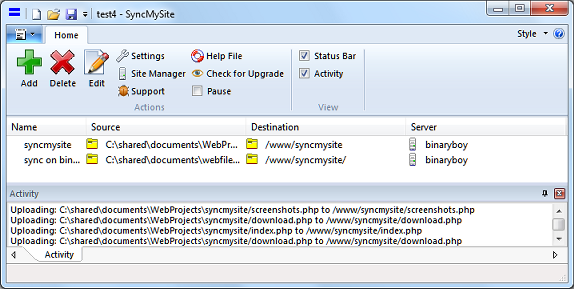 SyncMySite 1.00 screenshot